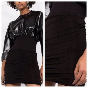 Rick Owens Buds Stretch Cupro Jersey Black Mini Skirt